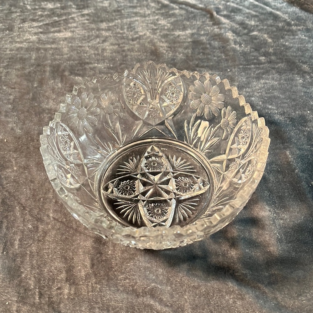 VTG Glass Flower Bowl